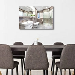 «Современная ванная в плитке» в интерьере переговорной комнаты в офисе