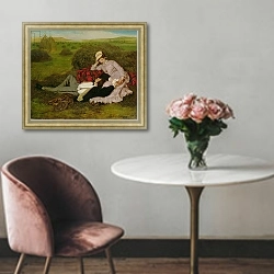 «The Lovers, 1870» в интерьере в классическом стиле над креслом