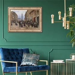 «La rue de la paiх» в интерьере в классическом стиле с зеленой стеной