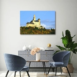 «Германия. Долина Рейна. Замок Марксбург 3» в интерьере современной гостиной над комодом
