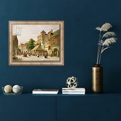 «A Street Scene in Amsterdam» в интерьере в классическом стиле в синих тонах