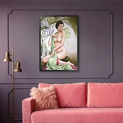 «Petite Libellule» в интерьере гостиной с розовым диваном