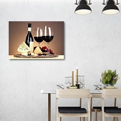 «Вино и сыр» в интерьере современной столовой над обеденным столом