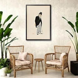 «Le Comte Alexandre de Boisgelin» в интерьере комнаты в стиле ретро с плетеными креслами