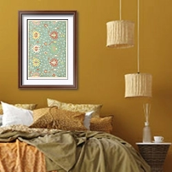 «Examples of Chinese ornament, Pl.10» в интерьере спальни  в этническом стиле в желтых тонах