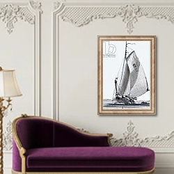 «Sailing barge» в интерьере в классическом стиле над банкеткой