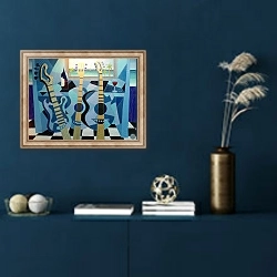 «The french vermilion sail, 2012, oil on canvas» в интерьере в классическом стиле в синих тонах