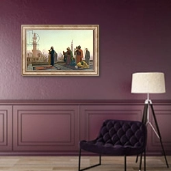 «The Prayer, 1865» в интерьере в классическом стиле в фиолетовых тонах