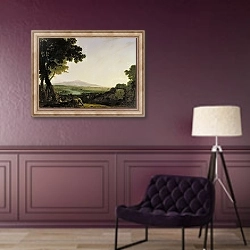 «Rome from the Villa Madama» в интерьере в классическом стиле в фиолетовых тонах