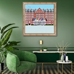 «Claridges Hotel» в интерьере гостиной в зеленых тонах
