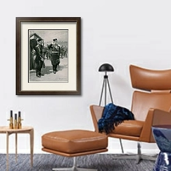«Officer and Sentinel» в интерьере кабинета с кожаным креслом
