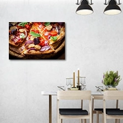 «Пицца 2» в интерьере современной столовой над обеденным столом