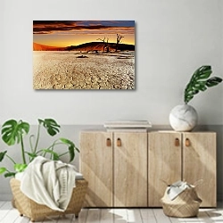 «Пустыня Намиб, Соссусфлей, Намибия» в интерьере современной комнаты над комодом