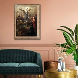 «Lohengrin» в интерьере классической гостиной над диваном
