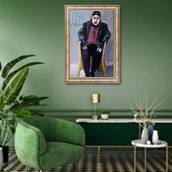 «My Father, 2011» в интерьере гостиной в зеленых тонах