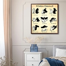 «Ombres Chinoises» в интерьере спальни в стиле прованс с синими деталями