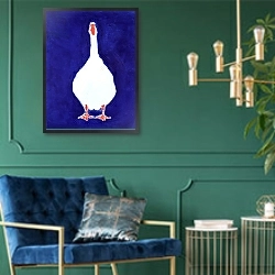 «Coedwynog Goose, 2000» в интерьере гостиной с розовым диваном