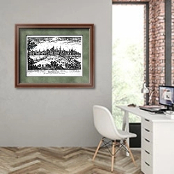 «View of Ghent» в интерьере современного кабинета на стене