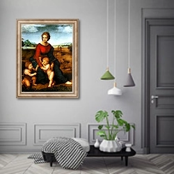«Мадонна в зелени. Мария с младенцем и          Иоанном Крестителем» в интерьере коридора в классическом стиле