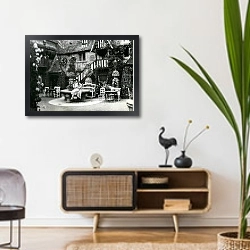 «Gray, Gilda 3» в интерьере комнаты в стиле ретро над тумбой
