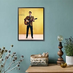 «Elvis Presley 1» в интерьере в стиле ретро с бирюзовыми стенами