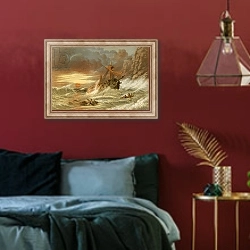 «Illustration for Falconer's Shipwreck» в интерьере спальни с акцентной стеной