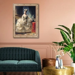 «Marie Antoinette Queen of France, 1779» в интерьере классической гостиной над диваном