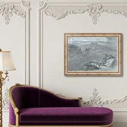 «Segesta, from 'Views of Sicily'» в интерьере в классическом стиле над банкеткой