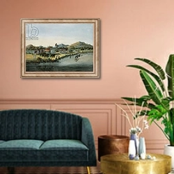 «Garden Scene, c.1820-40 1» в интерьере классической гостиной над диваном
