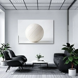 «Белый волейбольный мяч» в интерьере холла офиса в светлых тонах