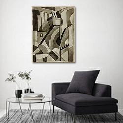 «Abstract 3» в интерьере в стиле минимализм над креслом