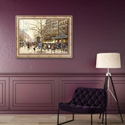 «A Paris Street Scene,» в интерьере в классическом стиле в фиолетовых тонах