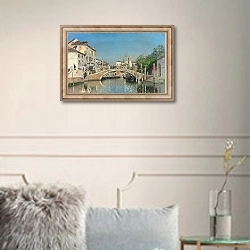 «A Venetian Canal With Gondolas, Santa Maria Della Salute Beyond» в интерьере в классическом стиле в светлых тонах