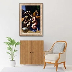 «Holy Family, 1518» в интерьере в классическом стиле над комодом