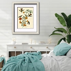 «Mangrove Humming Bird» в интерьере спальни в стиле прованс с голубыми деталями