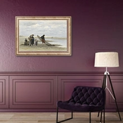 «Garnalenvisser op het strand» в интерьере в классическом стиле в фиолетовых тонах
