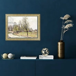 «The Edge of the Forest in Spring, in Evening; La Lisiere de la Foret au Printemps, le Soir, 1886» в интерьере в классическом стиле в синих тонах