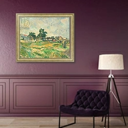 «Landscape near Paris, c. 1876» в интерьере в классическом стиле в фиолетовых тонах