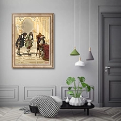 «Giovanni Domenico Cassini presented to Louis XIV by Colbert» в интерьере коридора в классическом стиле