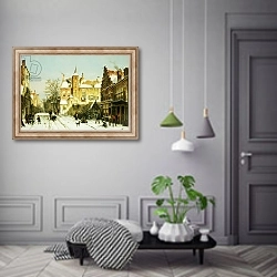 «A Dutch Village in Winter» в интерьере коридора в классическом стиле