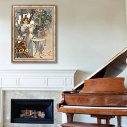 «Figaro» в интерьере классической гостиной над камином