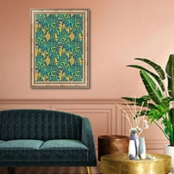 «Escapism Colourway» в интерьере классической гостиной над диваном