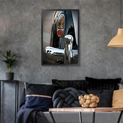 «Cadillac» в интерьере гостиной в стиле лофт в серых тонах