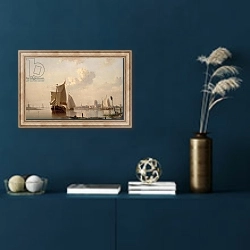 «Boats in Harbour» в интерьере в классическом стиле в синих тонах