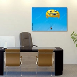 «Желтый парашют» в интерьере офиса над столом начальника