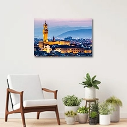 «Италия. Флоренция. Дворец Синьории» в интерьере современной комнаты над креслом