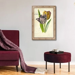 «Tulip» в интерьере гостиной в бордовых тонах