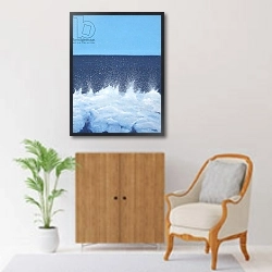 «Sea Picture V» в интерьере спальни с акцентной стеной