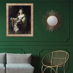 «Саксия ван Уленбург» в интерьере классической гостиной с зеленой стеной над диваном