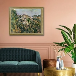 «View of the Domaine Saint-Joseph, late 1880s» в интерьере классической гостиной над диваном